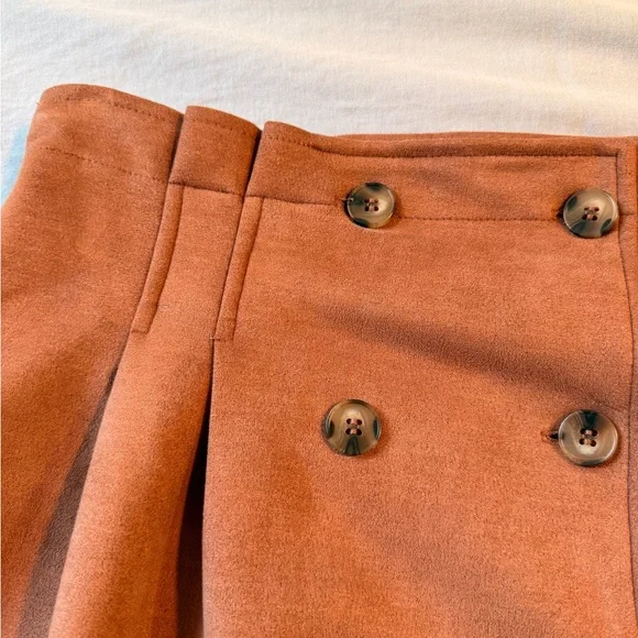 Haute Monde Dark Academia Library Core Orange Suede Feel Skirt - Picture 4 of 10